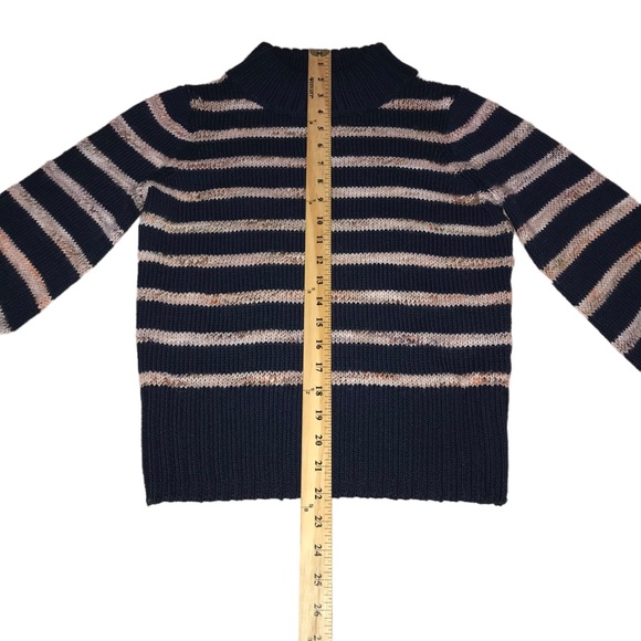 Madewell Wool Blend Striped Bubble Sleeve Sweater - XXS - Picture 4 of 10